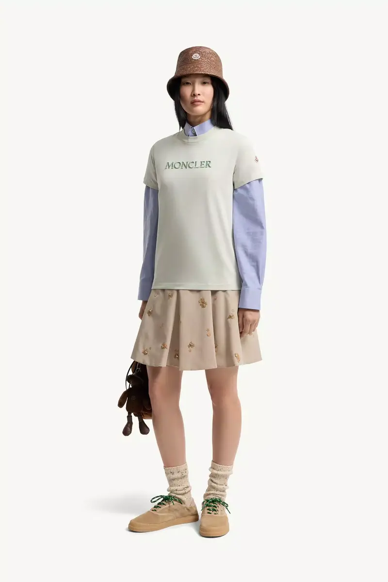 Moncler Embroidered Tonal Logo Cotton T-shirt | Thumbnail 2 Moncler Embroidered Tonal Logo Cotton T-shirt | Thumbnail 2