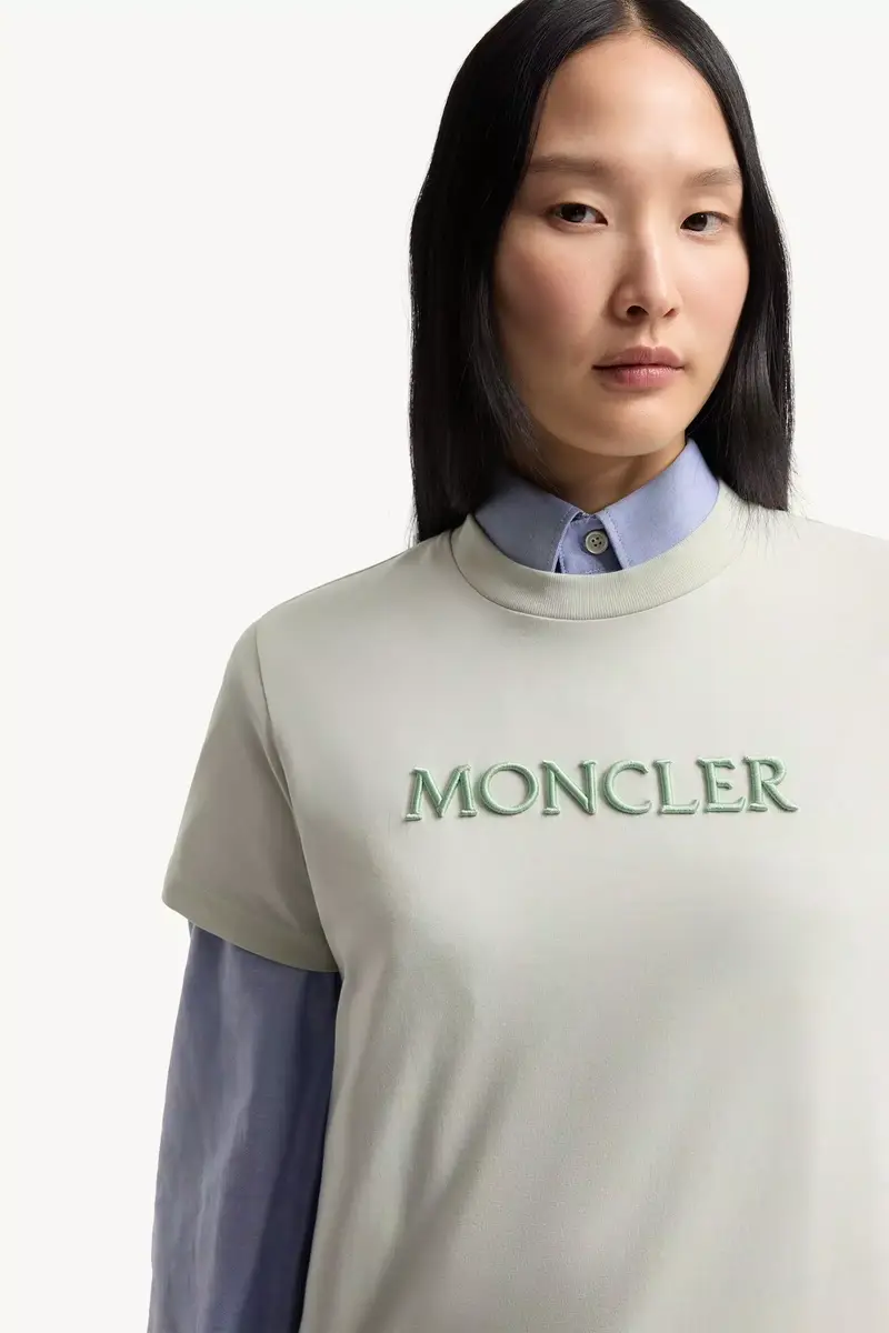 Moncler Embroidered Tonal Logo Cotton T-shirt | Thumbnail 6 Moncler Embroidered Tonal Logo Cotton T-shirt | Thumbnail 6