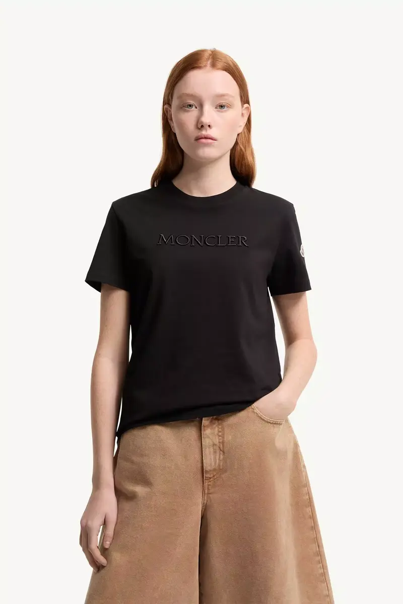 Moncler Embroidered Tonal Logo Cotton T-shirt | Thumbnail 5 Moncler Embroidered Tonal Logo Cotton T-shirt | Thumbnail 5