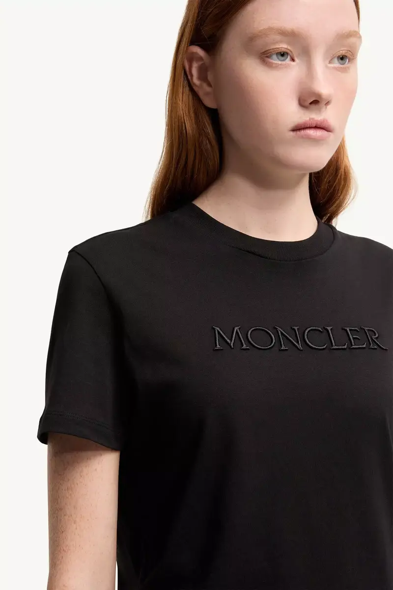 Moncler Embroidered Tonal Logo Cotton T-shirt | Thumbnail 7 Moncler Embroidered Tonal Logo Cotton T-shirt | Thumbnail 7