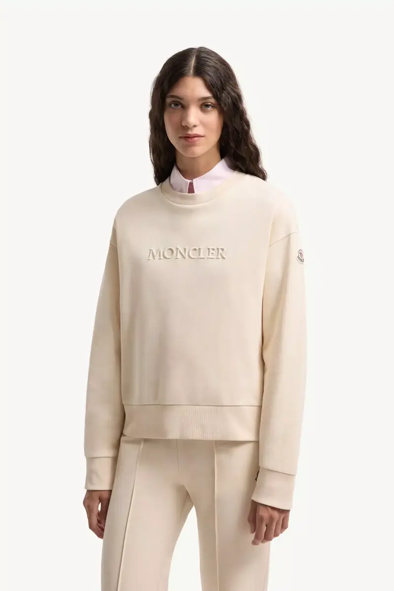 Moncler Embroidered Logo Cotton Sweatshirt | Thumbnail 4 Moncler Embroidered Logo Cotton Sweatshirt | Thumbnail 4