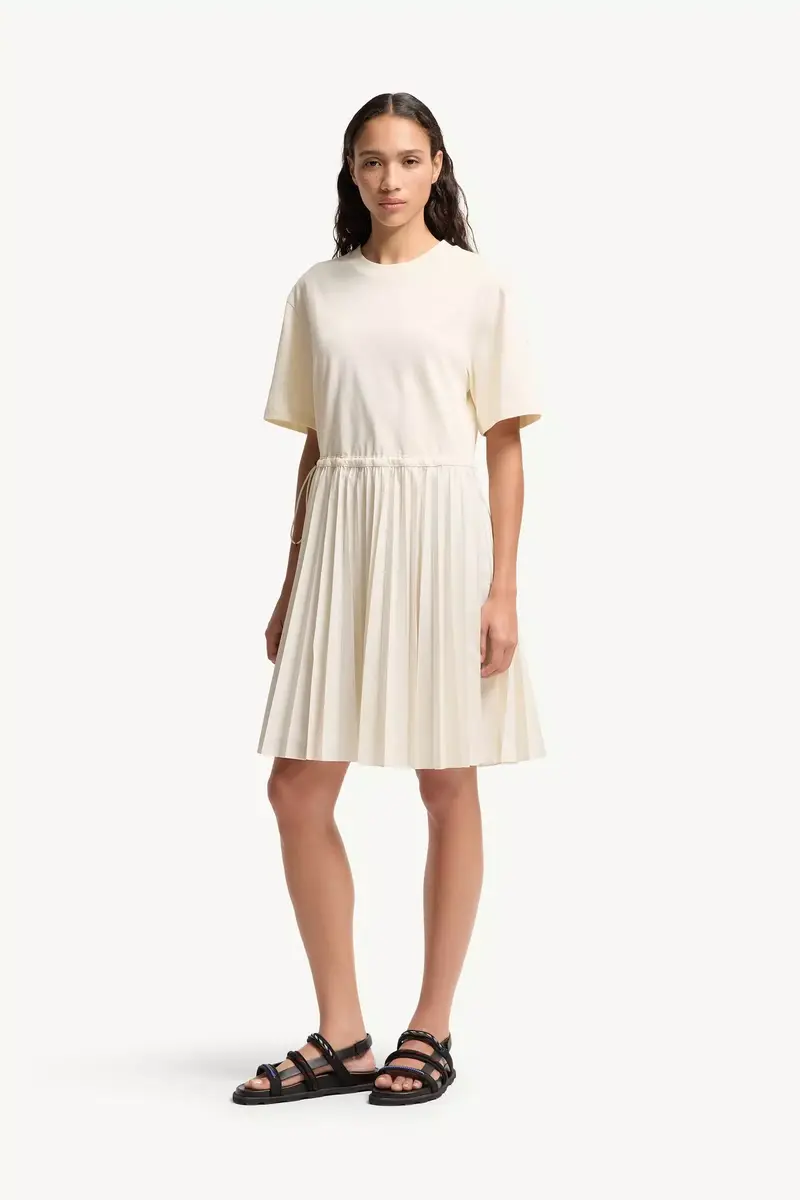 Moncler Pleated Cotton Midi Dress | Thumbnail 2