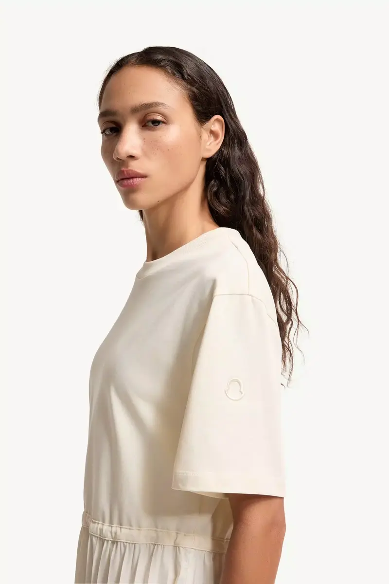 Moncler Pleated Cotton Midi Dress | Thumbnail 3