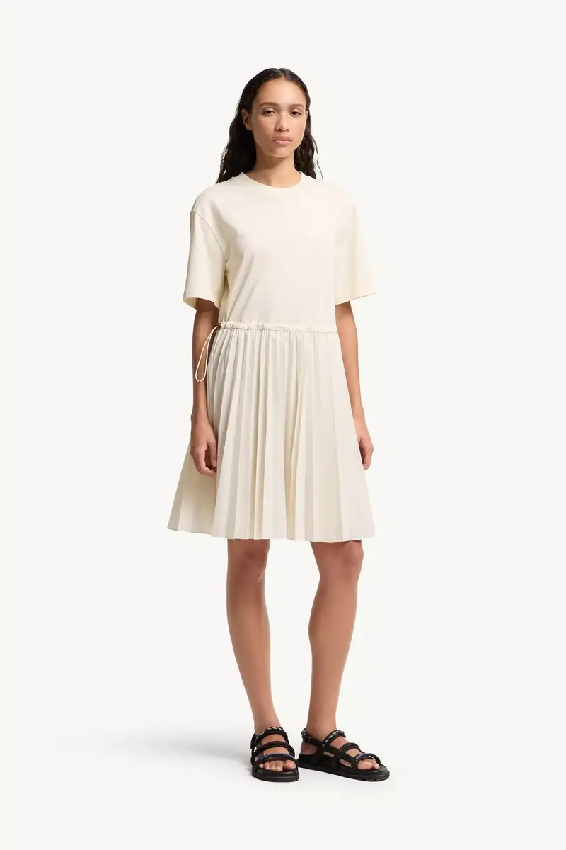Moncler Pleated Cotton Midi Dress | Thumbnail 4