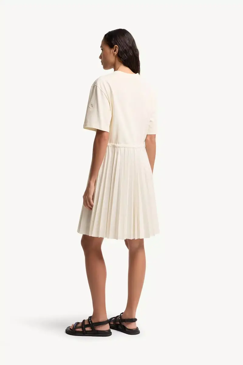 Moncler Pleated Cotton Midi Dress | Thumbnail 5
