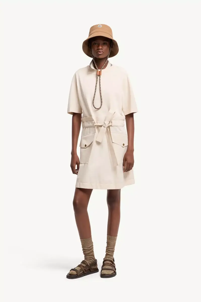Moncler Belted Cotton Mini Dress | Thumbnail 3