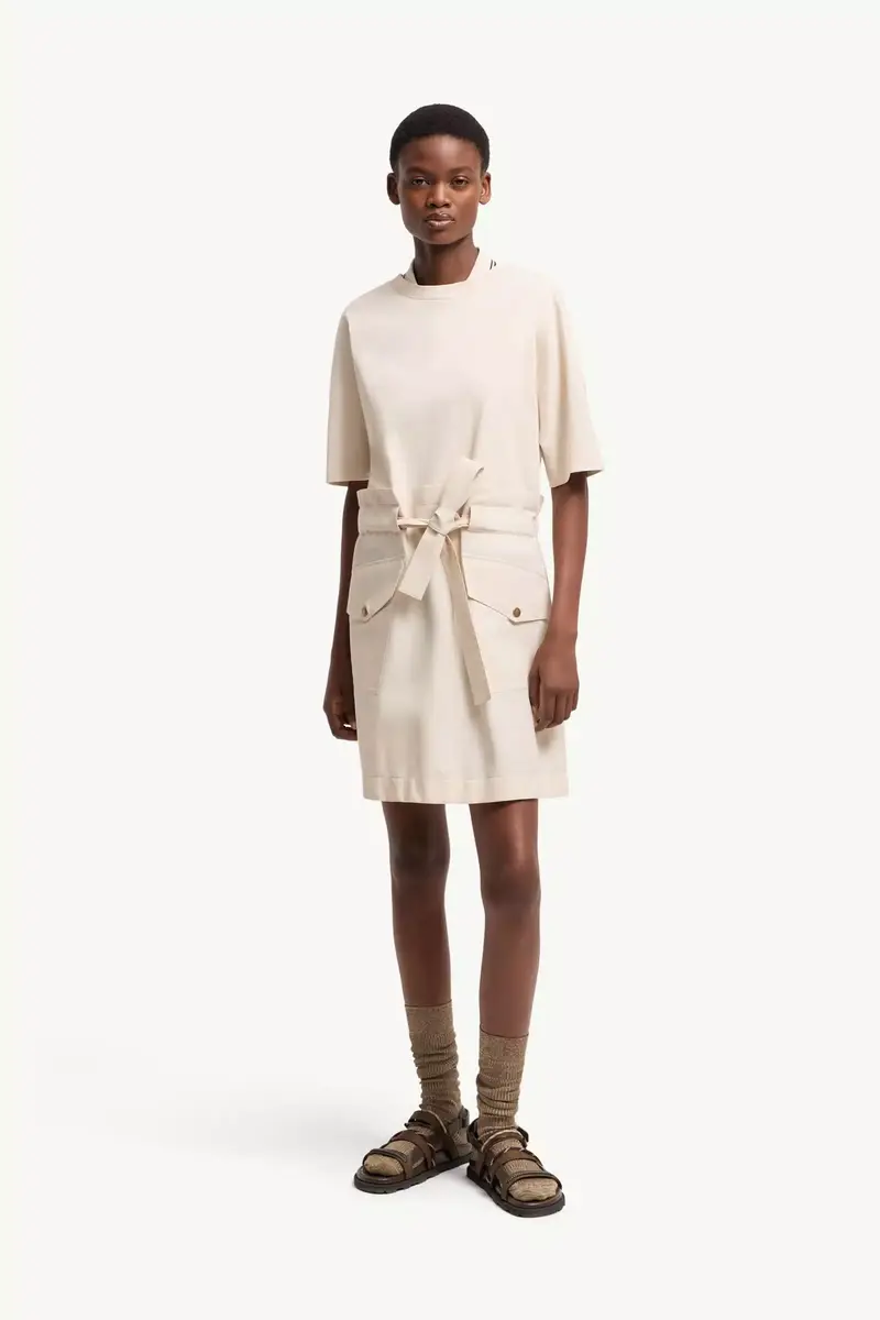 Moncler Belted Cotton Mini Dress | Thumbnail 5