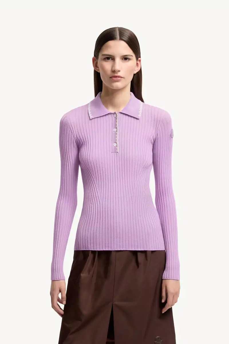 Moncler Wool Long Sleeve Polo Shirt | Thumbnail 5 Moncler Wool Long Sleeve Polo Shirt | Thumbnail 5