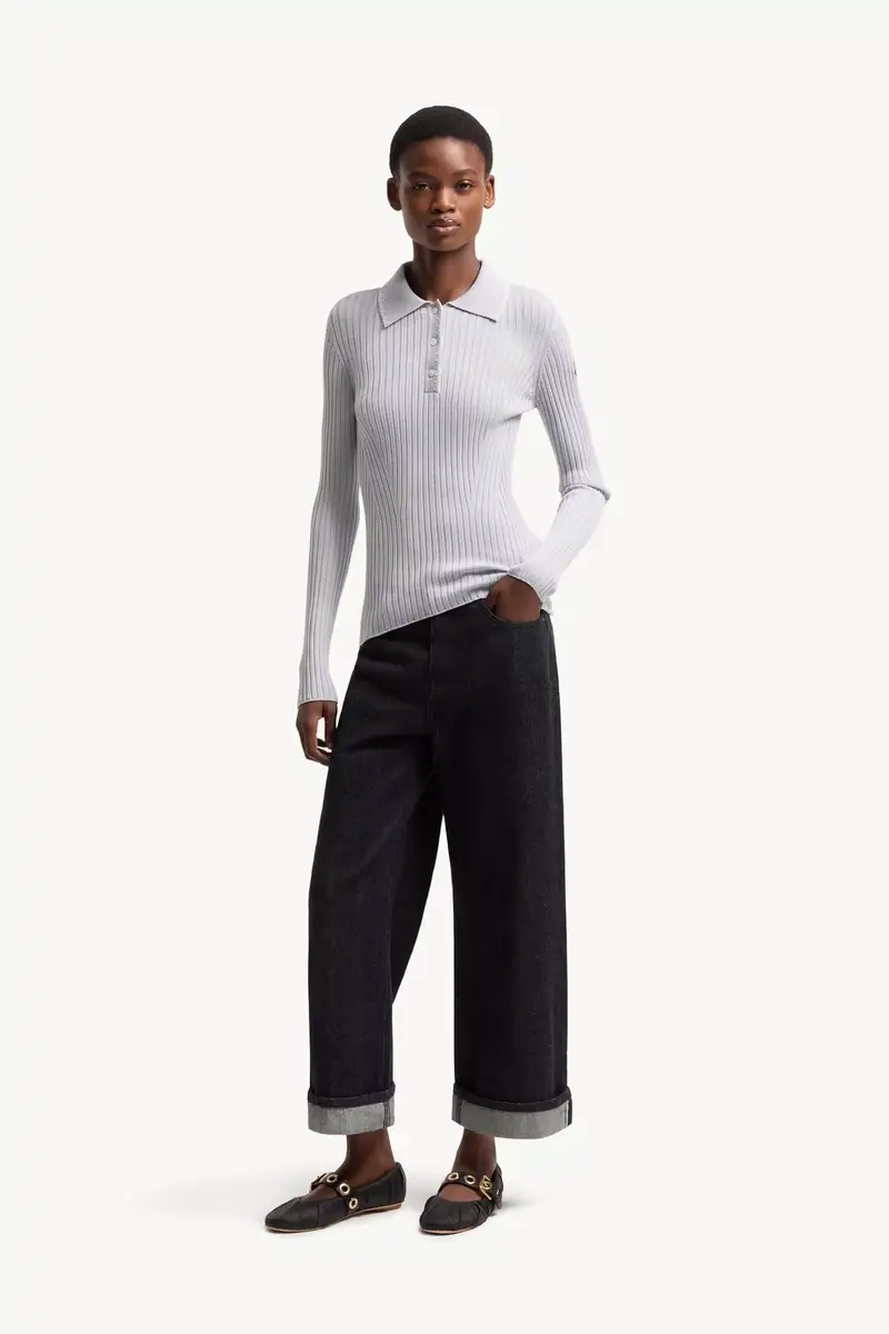 Moncler Wool Long Sleeve Polo Shirt | Thumbnail 3 Moncler Wool Long Sleeve Polo Shirt | Thumbnail 3
