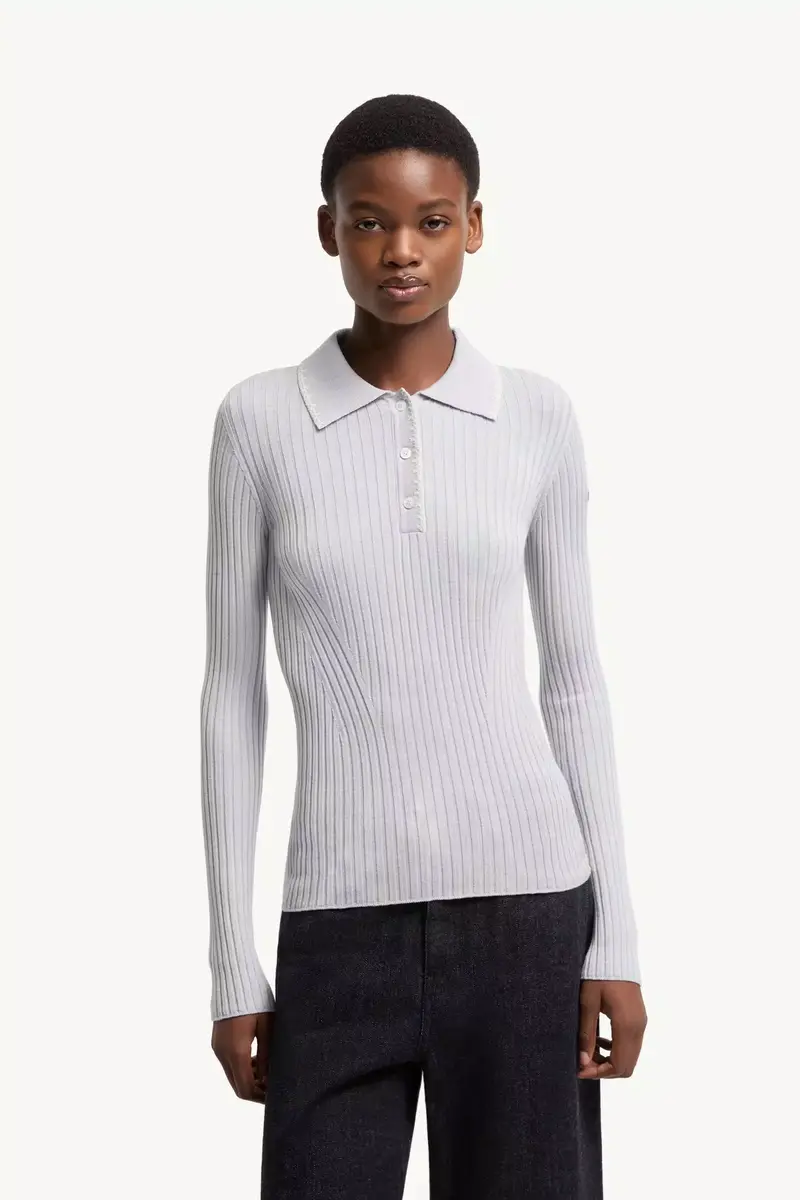 Moncler Wool Long Sleeve Polo Shirt | Thumbnail 5 Moncler Wool Long Sleeve Polo Shirt | Thumbnail 5