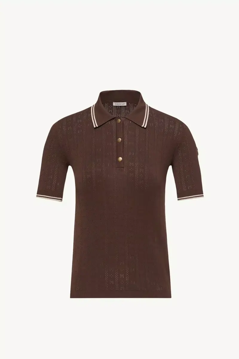 Moncler Rhombus & Logo Pattern Cotton Polo Shirt | Thumbnail 2 Moncler Rhombus & Logo Pattern Cotton Polo Shirt | Thumbnail 2