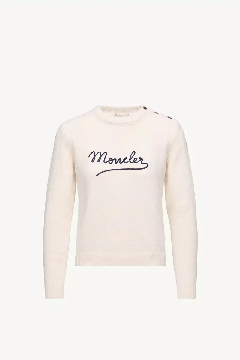 Moncler Embroidered Logo Cotton Blend Sweater | Thumbnail 2 Moncler Embroidered Logo Cotton Blend Sweater | Thumbnail 2