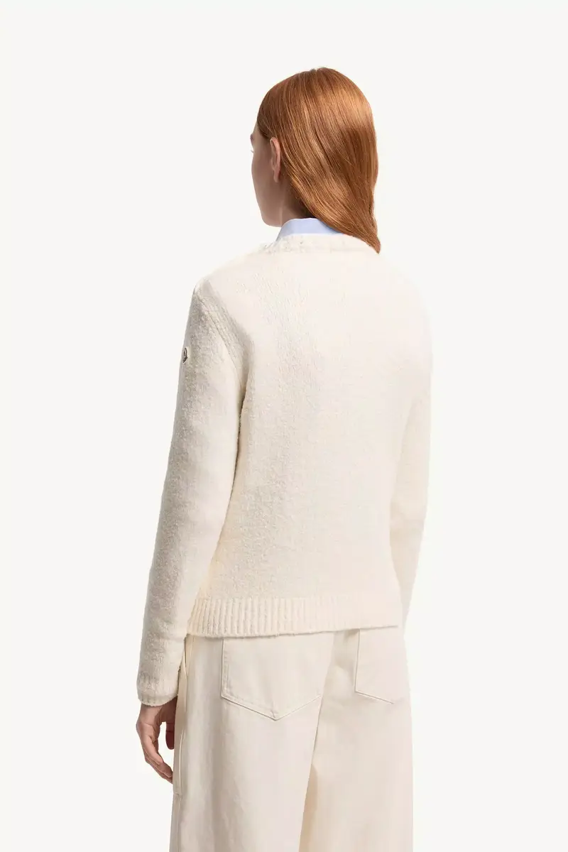 Moncler Embroidered Logo Cotton Blend Sweater | Thumbnail 6 Moncler Embroidered Logo Cotton Blend Sweater | Thumbnail 6