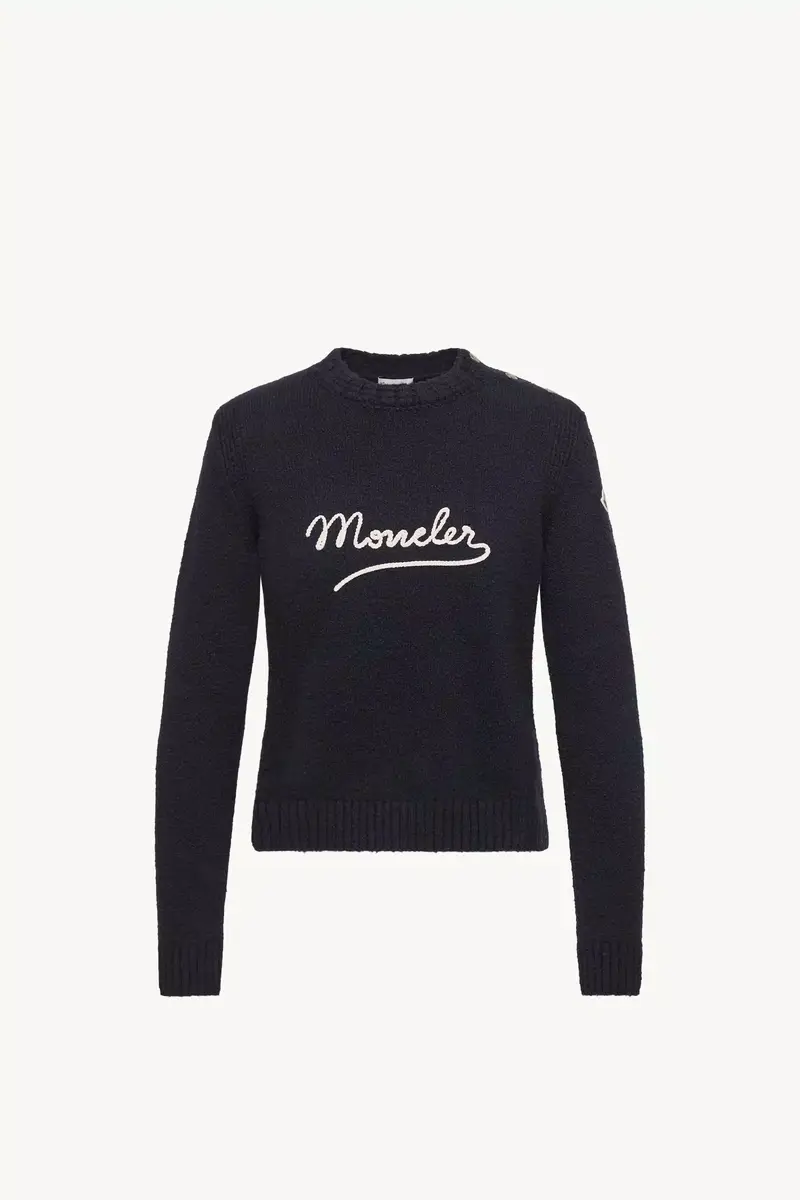 Moncler Embroidered Logo Cotton Blend Sweater | Thumbnail 2 Moncler Embroidered Logo Cotton Blend Sweater | Thumbnail 2