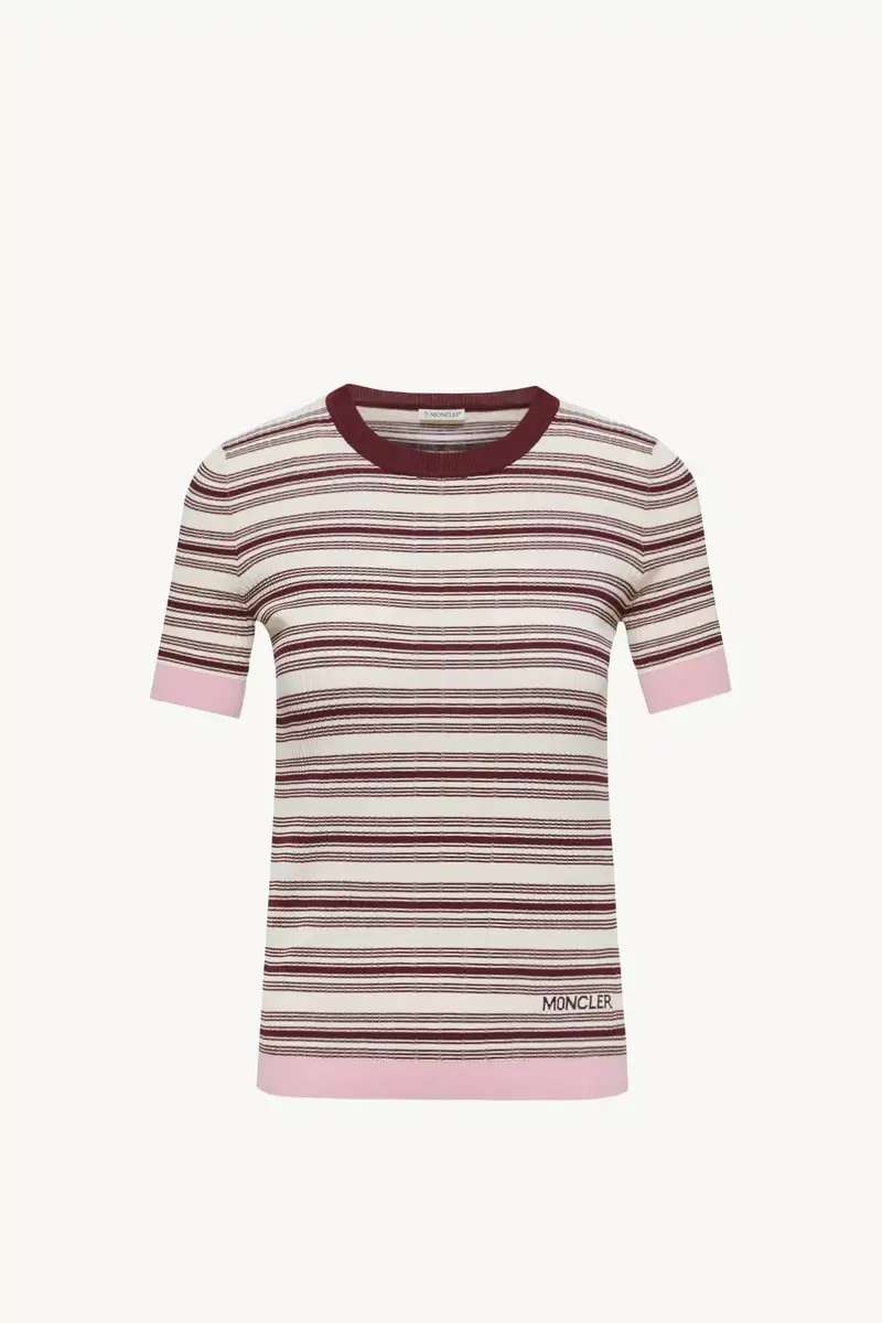 Moncler Striped Cotton T-shirt | Thumbnail 2 Moncler Striped Cotton T-shirt | Thumbnail 2