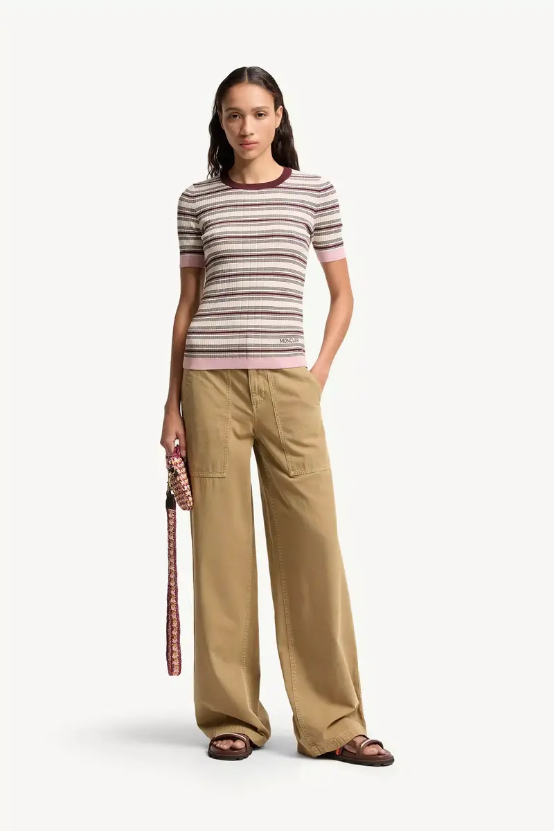 Moncler Striped Cotton T-shirt | Thumbnail 3 Moncler Striped Cotton T-shirt | Thumbnail 3