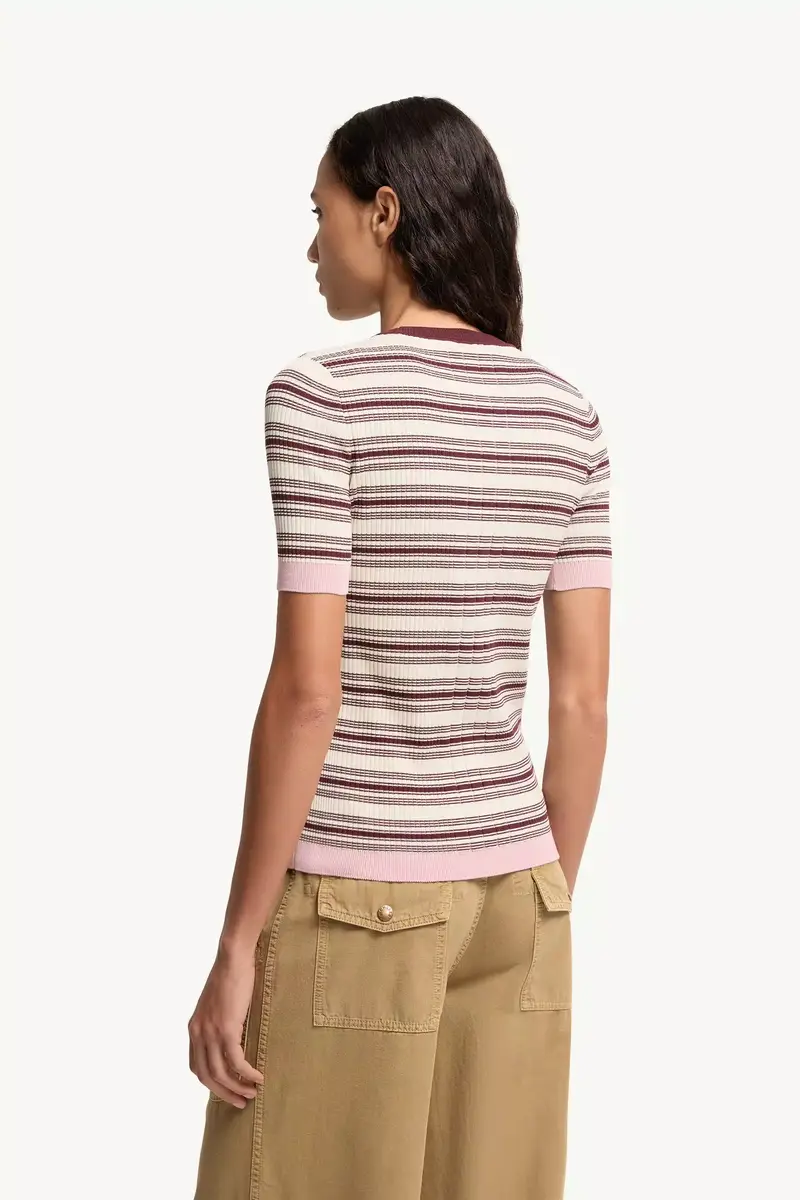 Moncler Striped Cotton T-shirt | Thumbnail 6 Moncler Striped Cotton T-shirt | Thumbnail 6