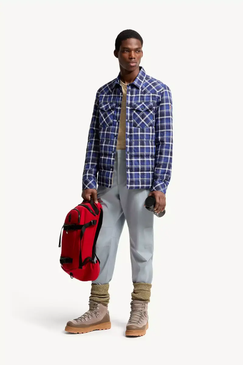 Moncler Grenoble Gelt Check Cotton Blend Down Shirt Jacket | Thumbnail 3