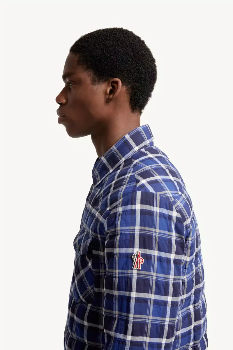 Moncler Grenoble Gelt Check Cotton Blend Down Shirt Jacket | Thumbnail 4