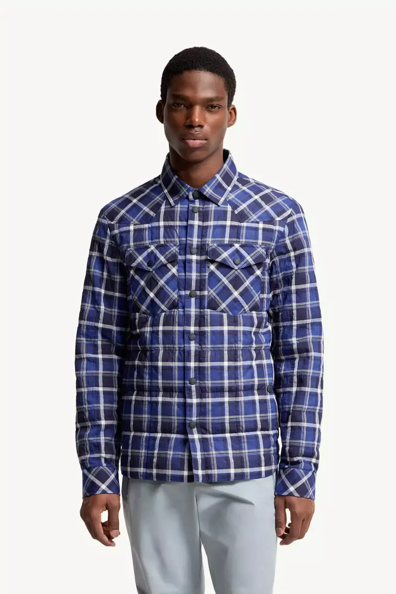 Moncler Grenoble Gelt Check Cotton Blend Down Shirt Jacket | Thumbnail 5