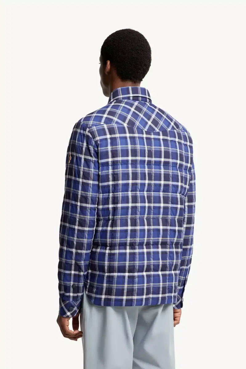 Moncler Grenoble Gelt Check Cotton Blend Down Shirt Jacket | Thumbnail 6