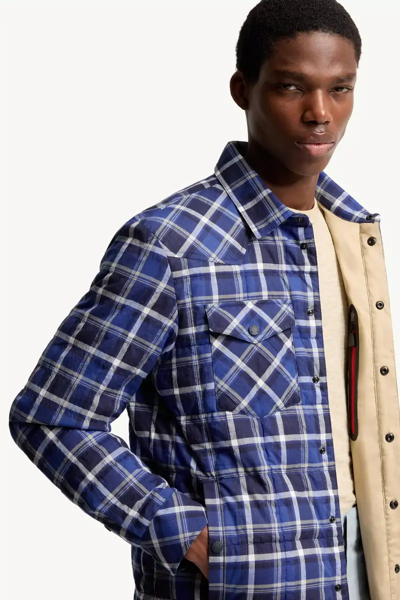 Moncler Grenoble Gelt Check Cotton Blend Down Shirt Jacket | Thumbnail 7