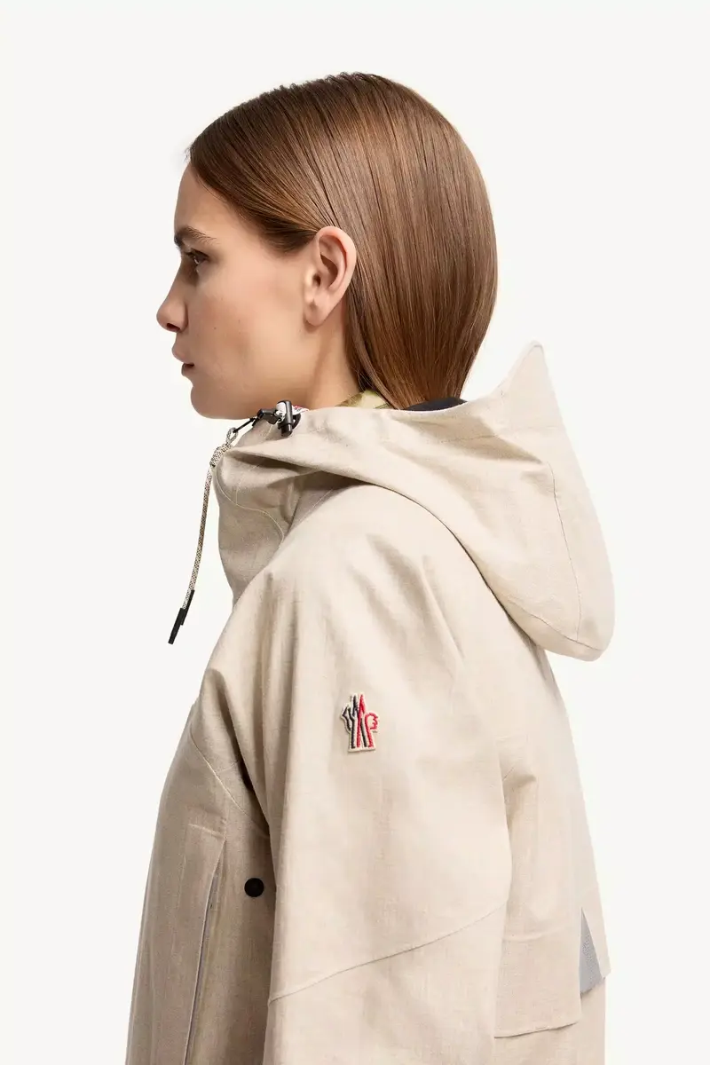 Moncler Grenoble Chartres Linen Blend Hooded Jacket | Thumbnail 4