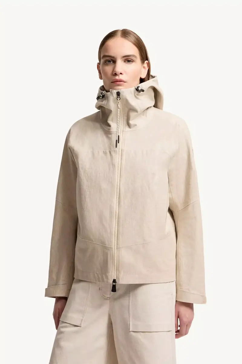 Moncler Grenoble Chartres Linen Blend Hooded Jacket | Thumbnail 5