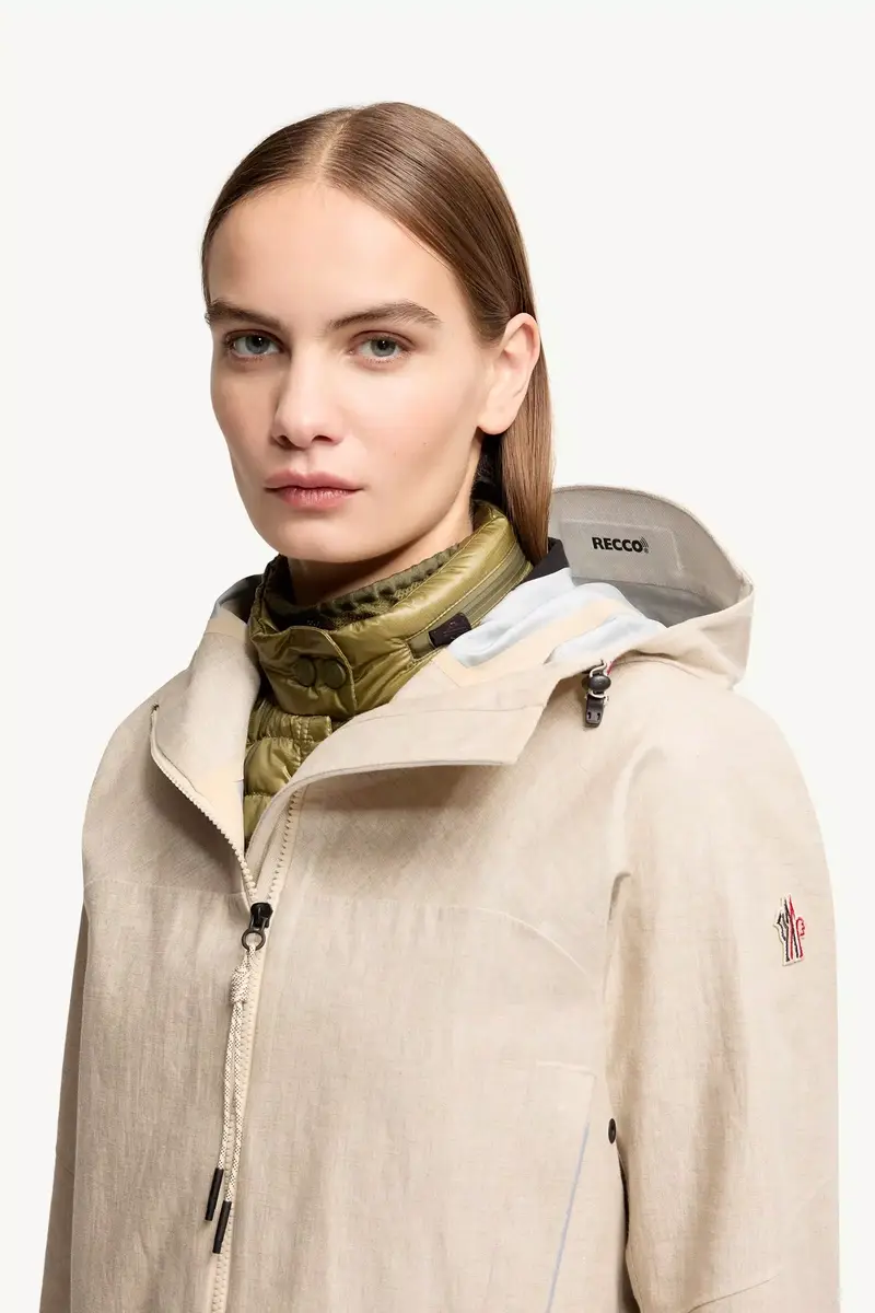 Moncler Grenoble Chartres Linen Blend Hooded Jacket | Thumbnail 7