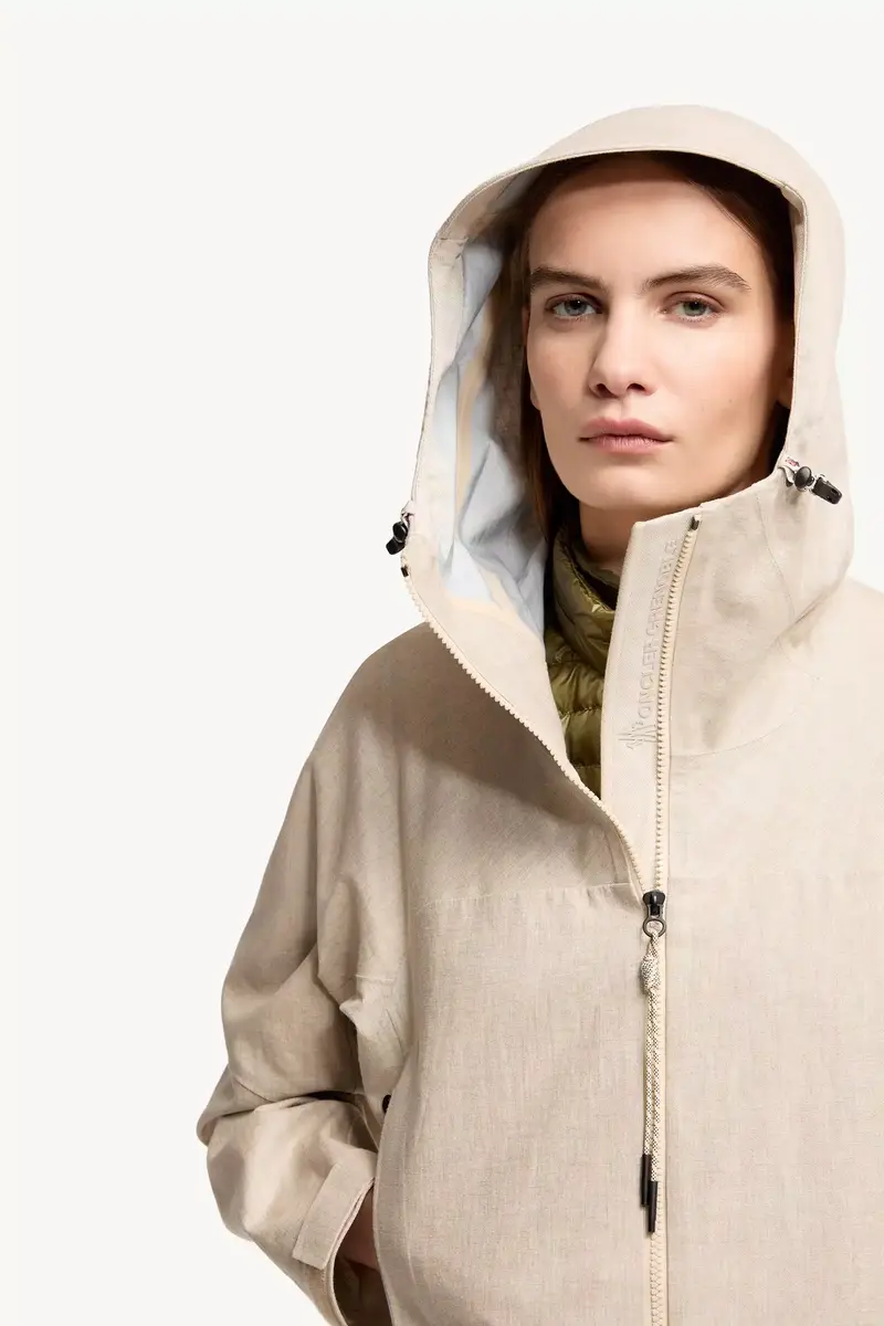 Moncler Grenoble Chartres Linen Blend Hooded Jacket | Thumbnail 8