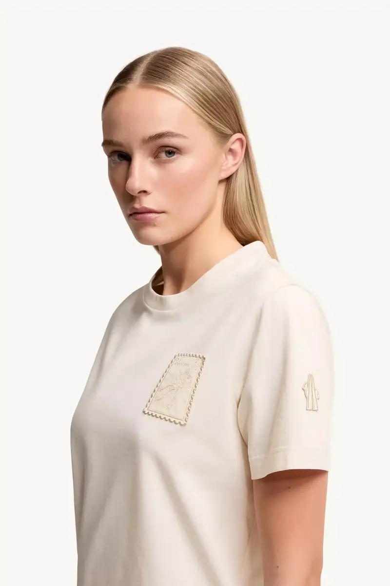 Moncler Grenoble Botanical Patch Cotton Blend T-shirt | Thumbnail 3