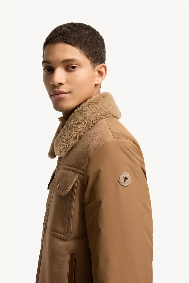 Moncler Zerique Shearling & Suede Short Down Jacket | Thumbnail 4 Moncler Zerique Shearling & Suede Short Down Jacket | Thumbnail 4