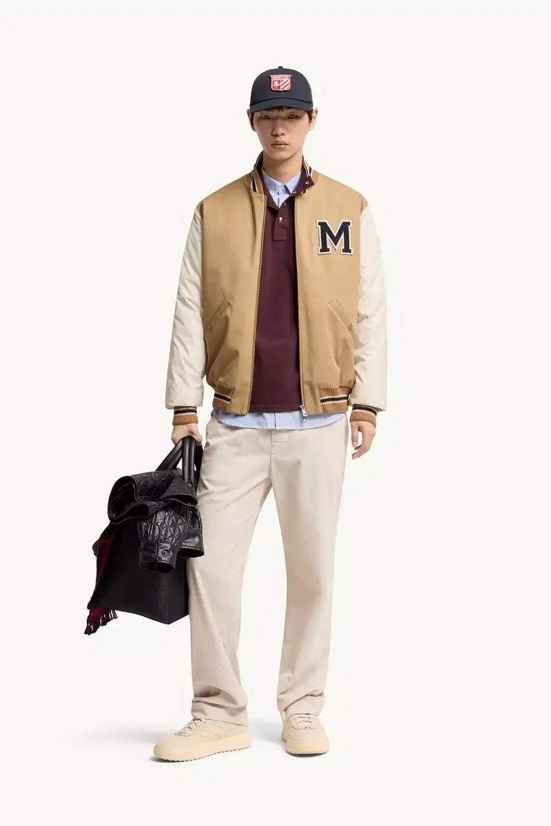 Moncler Oreane Cotton Blend Varsity Down Jacket | Thumbnail 3