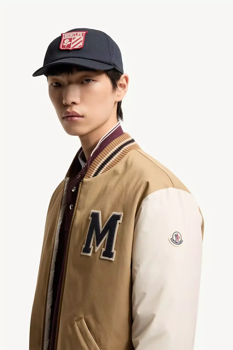 Moncler Oreane Cotton Blend Varsity Down Jacket | Thumbnail 4