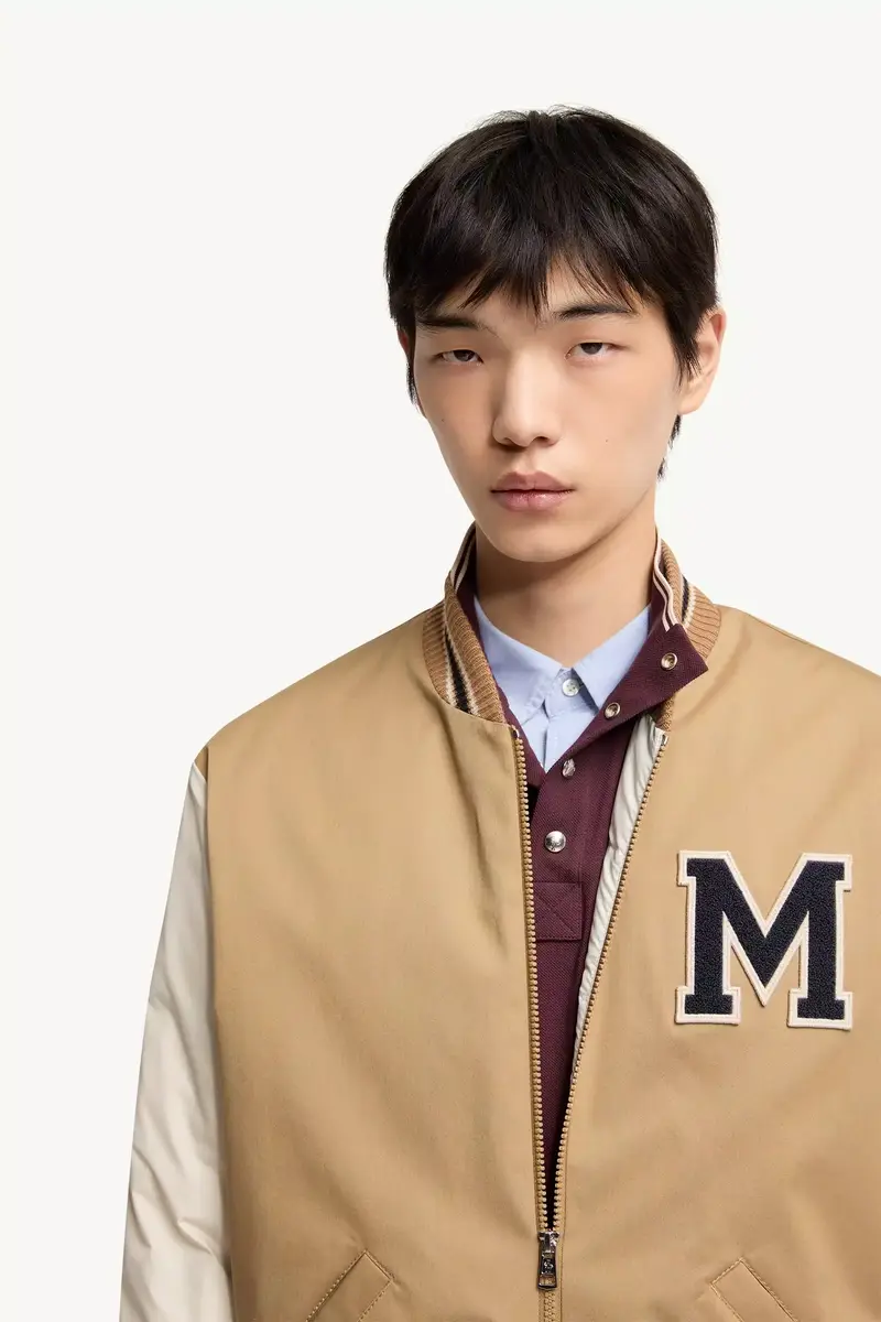 Moncler Oreane Cotton Blend Varsity Down Jacket | Thumbnail 8
