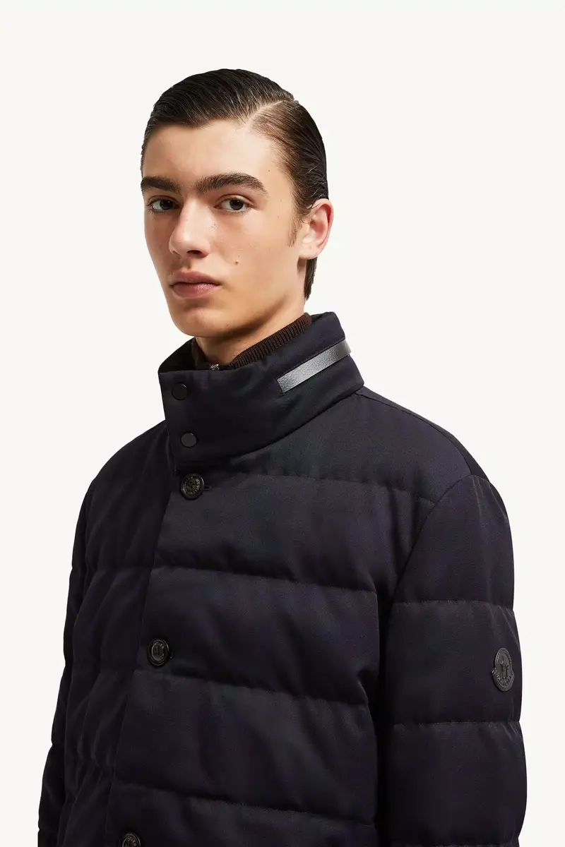 Moncler Vallonpierre Hooded Wool Long Down Jacket | Thumbnail 4 Moncler Vallonpierre Hooded Wool Long Down Jacket | Thumbnail 4