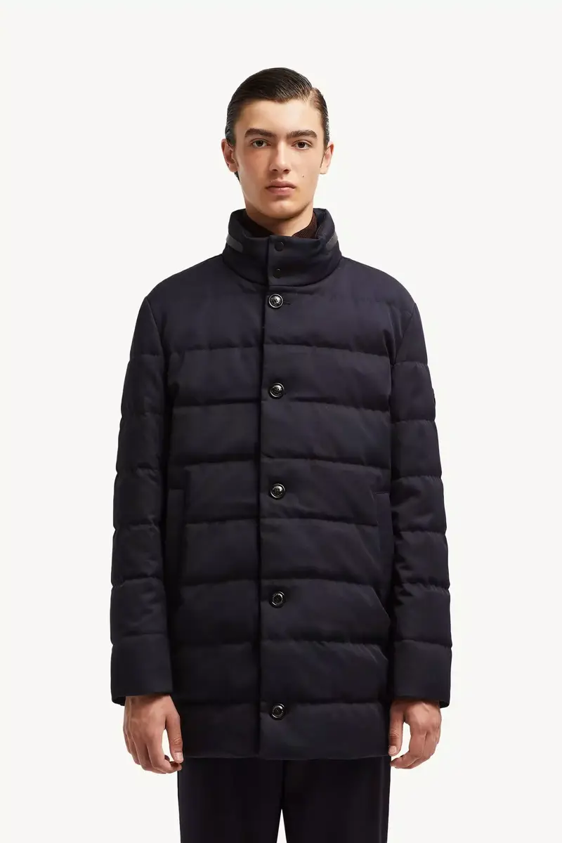 Moncler Vallonpierre Hooded Wool Long Down Jacket | Thumbnail 5 Moncler Vallonpierre Hooded Wool Long Down Jacket | Thumbnail 5