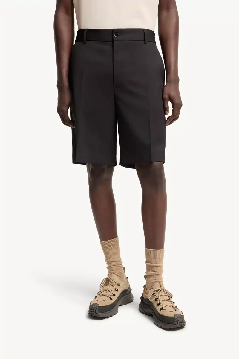 Moncler Wool Blend Gabardine Bermuda Shorts | Thumbnail 5 Moncler Wool Blend Gabardine Bermuda Shorts | Thumbnail 5