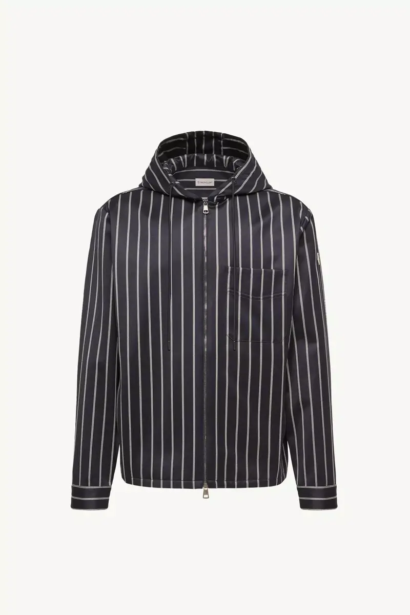 Moncler Wool & Cotton Striped Hooded Shirt Jacket | Thumbnail 2 Moncler Wool & Cotton Striped Hooded Shirt Jacket | Thumbnail 2