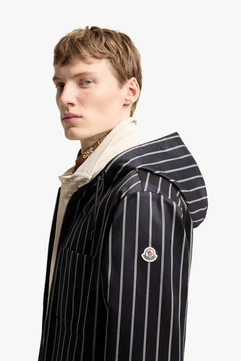 Moncler Wool & Cotton Striped Hooded Shirt Jacket | Thumbnail 4 Moncler Wool & Cotton Striped Hooded Shirt Jacket | Thumbnail 4