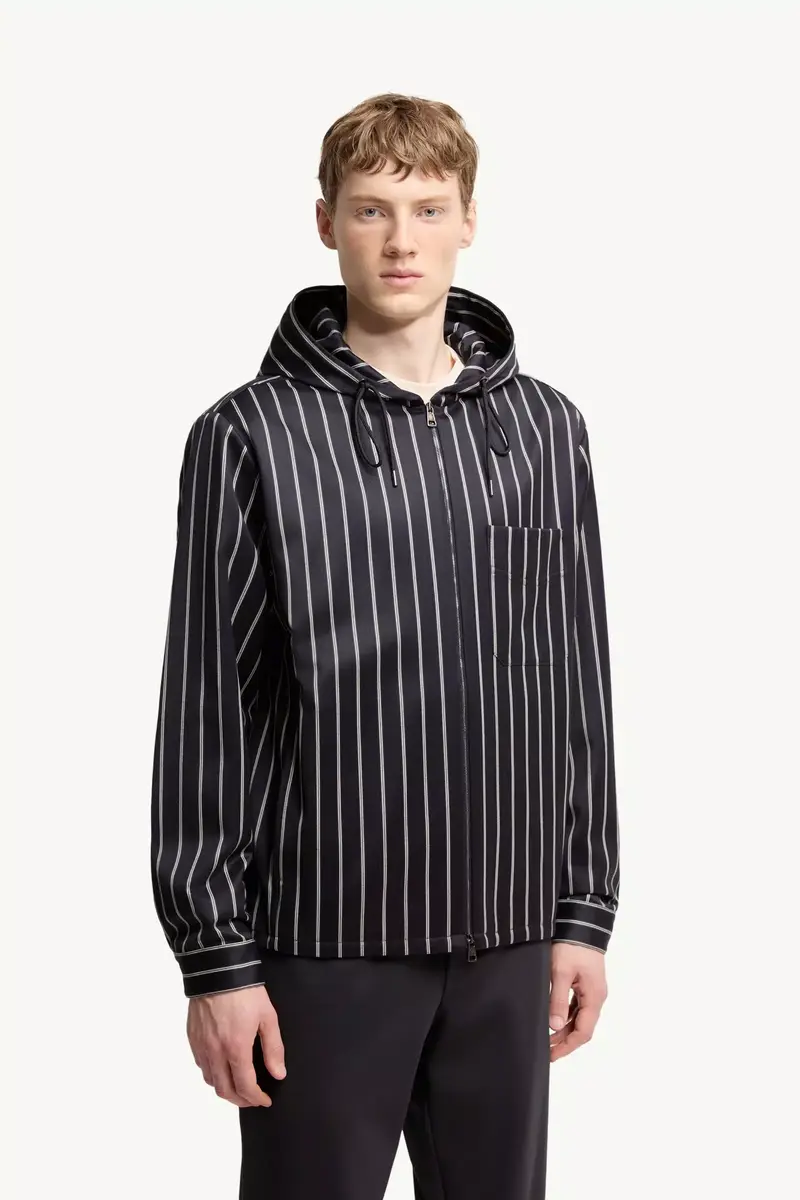 Moncler Wool & Cotton Striped Hooded Shirt Jacket | Thumbnail 5 Moncler Wool & Cotton Striped Hooded Shirt Jacket | Thumbnail 5