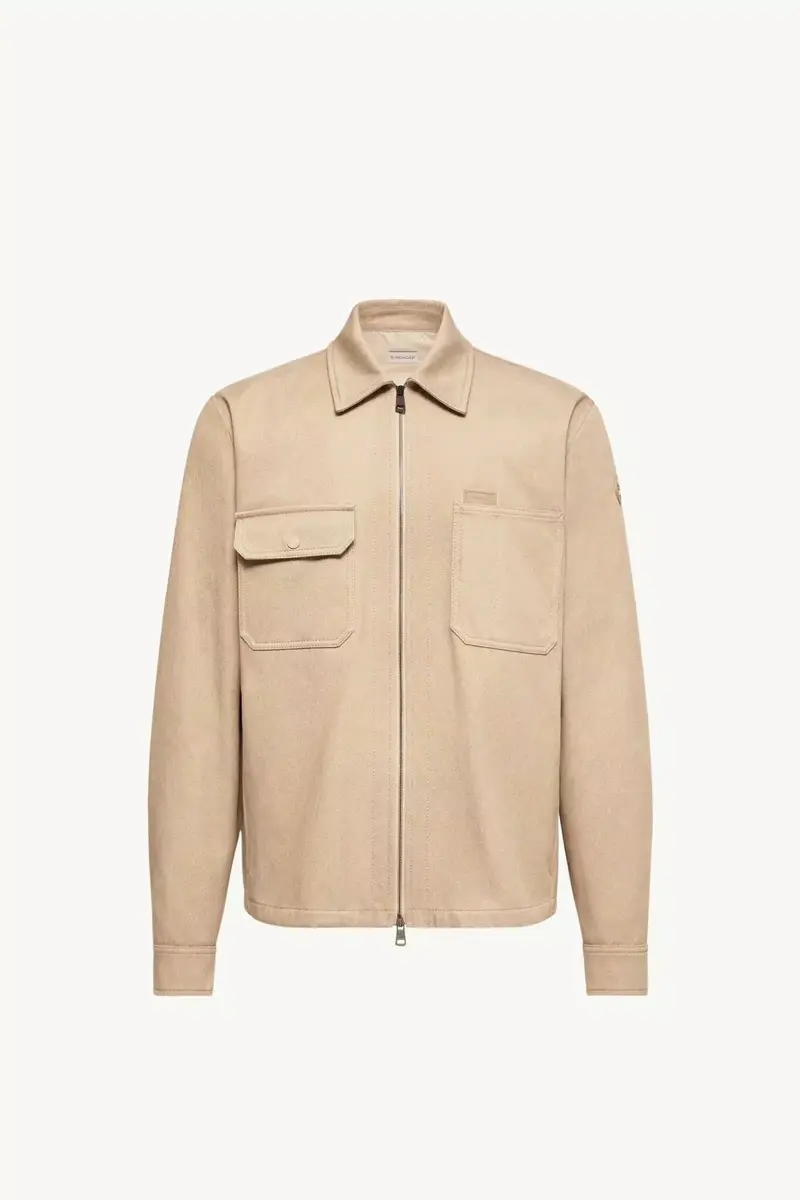 Moncler Leather Logo Cotton Shirt Jacket | Thumbnail 2