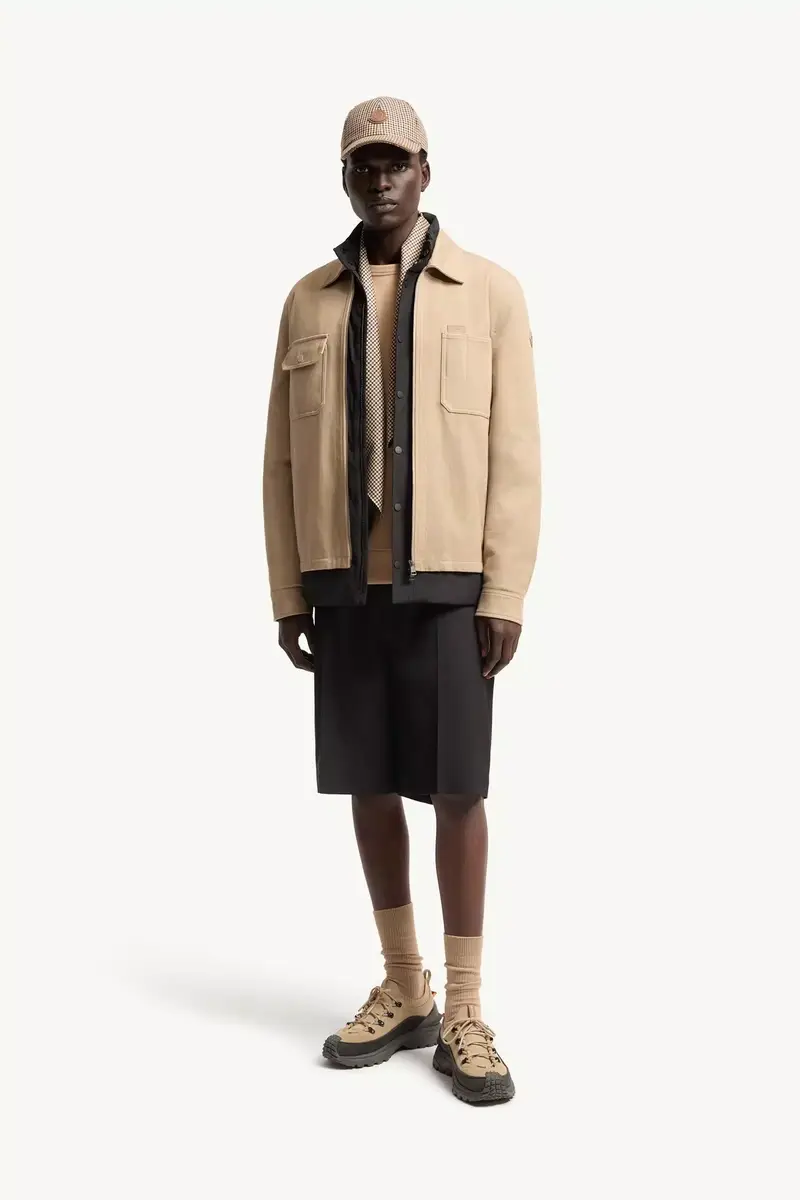 Moncler Leather Logo Cotton Shirt Jacket | Thumbnail 3