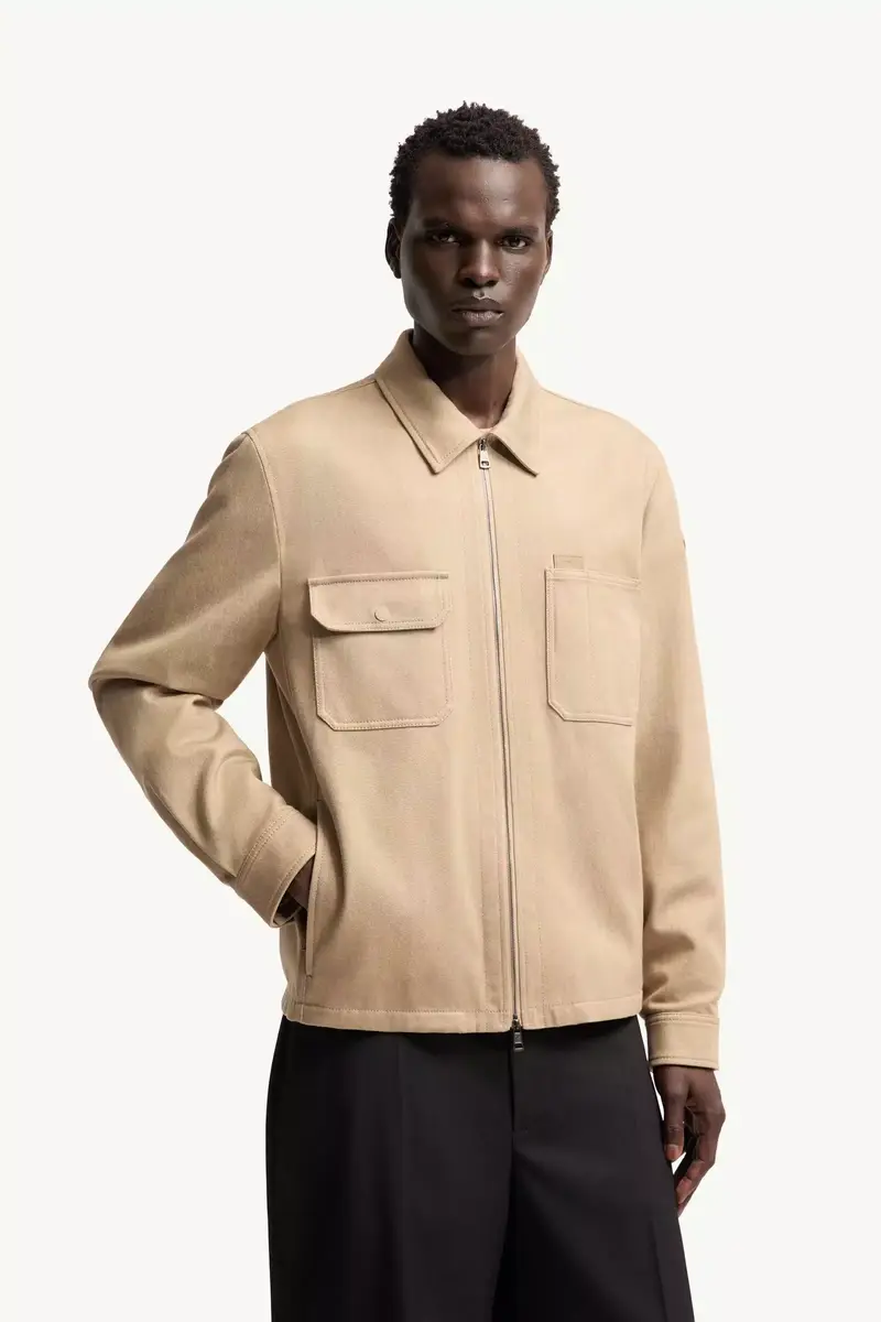 Moncler Leather Logo Cotton Shirt Jacket | Thumbnail 5