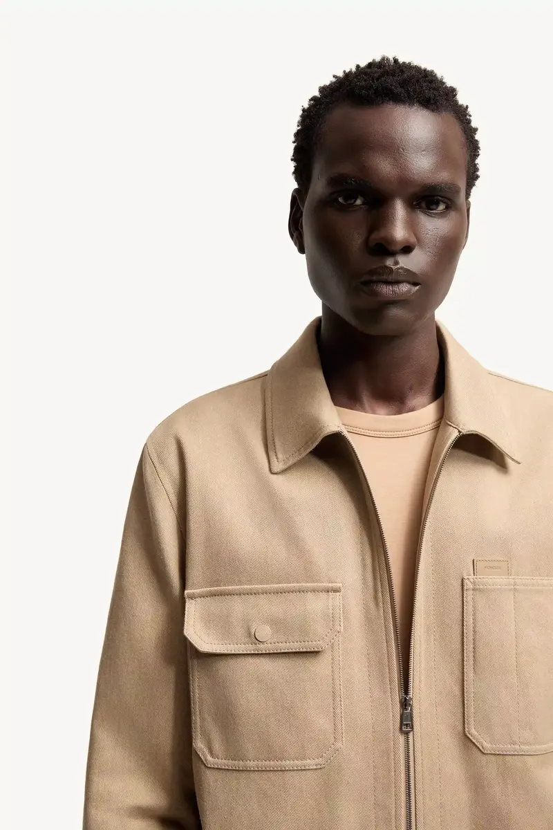 Moncler Leather Logo Cotton Shirt Jacket | Thumbnail 7