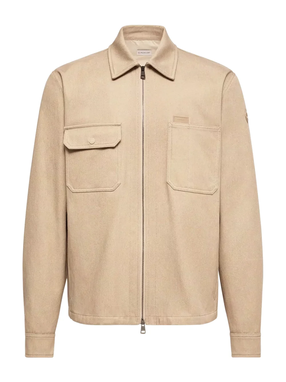 Leather Logo Cotton Shirt Jacket Leather Logo Cotton Shirt Jacket