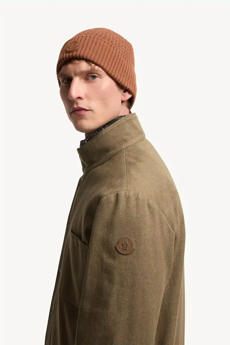 Moncler Leather Logo Cotton Jacket | Thumbnail 4