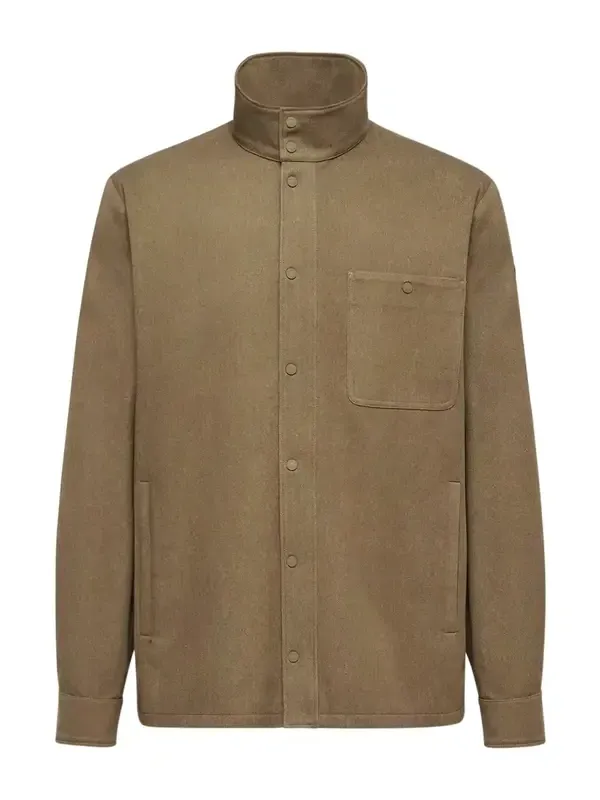 Leather Logo Cotton Jacket Leather Logo Cotton Jacket