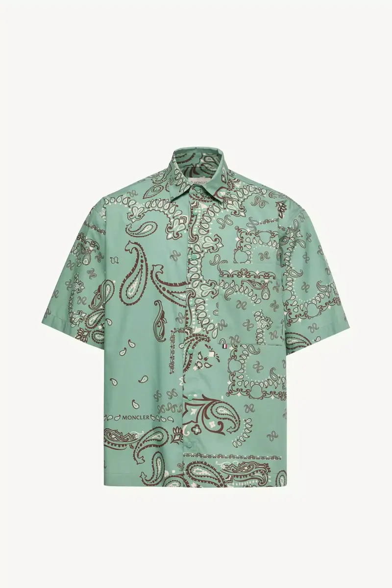 Moncler Paisley Cotton Short Sleeve Shirt | Thumbnail 2 Moncler Paisley Cotton Short Sleeve Shirt | Thumbnail 2