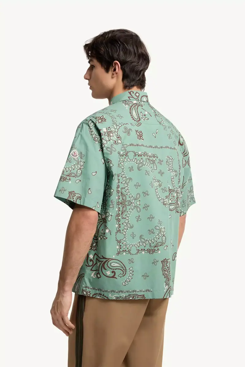 Moncler Paisley Cotton Short Sleeve Shirt | Thumbnail 6 Moncler Paisley Cotton Short Sleeve Shirt | Thumbnail 6